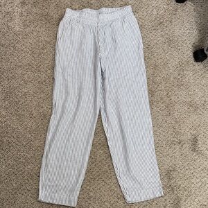 Striped White and Blue Pants